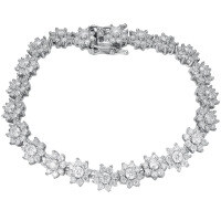 925 Silver Eight-Pointed Star Bracelet with Moissanite, Full Diamond, Flashy, Luxurious, Minimalist Design-Eight-pointed star bracelet  14cm