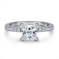wholesale 925 Sterling Silver Classic Four-Prong Wedding Ring Set with Shared Prong Band for Women-0-1