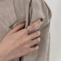 wholesale S925 Sterling Silver Geometric Minimalist Open Adjustable Ring for Women, Japanese Korean Retro Fashion Creative Niche Design-0-3