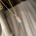 wholesale S925 Sterling Silver Strawberry Mint Powder Blue CP Flash Diamond Pendant Necklace for Women, Small Luxury, High-End Sparkling Pearl Collarbone Chain-0-1