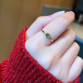 wholesale S925 Sterling Silver Red Elk Simple Style Full Green Jadeite Cabochon Ring, Elegant and Chic, Fashionable for Daily Commute and Versatile-0-3