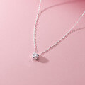 wholesale S925 Sterling Silver Korean Style Minimalist Fashion Single Diamond Heart Necklace Summer Fresh and Sweet Choker D8576-0-3