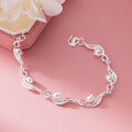 wholesale 990 Sterling Silver Fresh and Sweet Ins Style Elegant and Unique Design Filigree Lily of the Valley Bracelet S7811-0-3