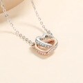 Metal Double Heart Necklace for Women,-0-1