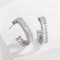 wholesale Metal full rhinestone C-shaped earrings for women, new trendy ins minimalist stud earrings for cross-border wholesale-0-6