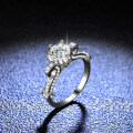 925 Sterling Silver Moissanite Six-Prong Classic Proposal Ring for Women-0-3
