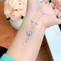 wholesale S925 Sterling Silver Enamel Butterfly Necklace "Misty Dream of Butterflies" is a fairy-like gradient color collarbone necklace in forest style-0-2