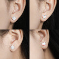 wholesale S925 Sterling Silver Honeycomb Floral Stud Earrings for Women, Minimalist Ins Geometric Square Heart Butterfly Earrings-0-3