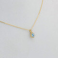wholesale Silver jewelry new collection Sky Flower Mini Fashion Versatile Collarbone Chain Natural Aquamarine Necklace for Women-0-3