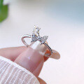 wholesale S925 Sterling Silver Yaxi New Butterfly Ring for Women, Adjustable Luxury Fashion Elegant Inlaid Band-0-0