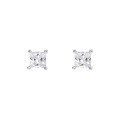 wholesale S925 Sterling Silver Fashion Princess Cut Zircon Stud Earrings For Women, Exquisite And Versatile Four-prong Square Sugar Earrings, Light Luxury High-end Feel-0-6