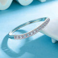 Sterling Silver S925 Double Row Moissanite Semi-Circle Bracelet for Women-0-1