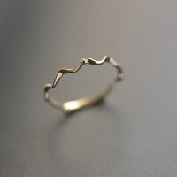 wholesale 925 Sterling Silver Wave Ring Set Creative Irregular Twisted Twist Adjustable Open Ring for Index Finger-Copper with gold plating Adjustable opening