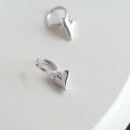 wholesale Sterling Silver S925 Heart-shaped Stud Earrings, 3D Love Heart Korean Style Short Drop Earrings for Women, Exquisite Dangle Earrings-0-1