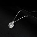 wholesale S925 Sterling Silver Necklace with Inlaid Diamonds Round Ins Minimalist Style Light Luxury Full Diamond Sunflower Necklace D9859-0-3