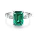 wholesale S925 Sterling Silver New Emerald Cut Ring Pagoda Cut 5 Carat Square Ring Women-0-4
