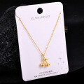 S925 Sterling Silver K Gold Pendant Necklace with Gourd and Plain Pi-0-49