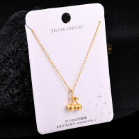 S925 Sterling Silver K Gold Pendant Necklace with Gourd and Plain Pi-S925 Sterling Silver YD-2603BJ 925 Silver