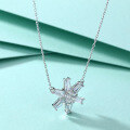 wholesale 925 Sterling Silver Zircon Crystal Star Pendant Hexagram Snowflake Necklace for Women, High-End Ins Style Collarbone Chain-0-2