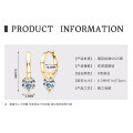 Sterling Silver Double-Layer Earrings with Moissanite, Minimalist Design for Women-0-9