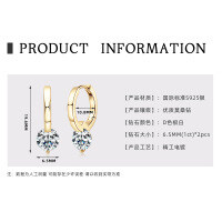 Sterling Silver Double-Layer Earrings with Moissanite, Minimalist Design for Women.-[Water Drop] - K Gold  925 Silver