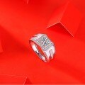 18k Gold Plated Sterling Silver Moissanite Four-Prong Micro-Set Ring-0-2