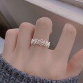 wholesale Sterling Silver Maker S999 Fashion Openwork Floral Ring Sweet Temperament Niche Design High-End Sense Band Ring-0-1
