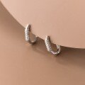 wholesale S925 Sterling Silver Geometric Diamond-Inlaid Ear Clasps, Trendy Unisex Versatile Ear Clasps, Internet Celebrity Same Style Light Luxury Ear Hoops-0-3