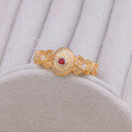 wholesale S925 silver plated 14k gold with French vintage lace design ruby/sapphire ring-0-5