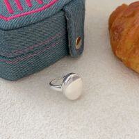 wholesale S925 Sterling Silver Geometric Oval Mirror Surface Ring for Women, Designed with a Sense of Fashion, Minimalist Style, and High-End Trendy-Sterling silver