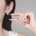 S925 Sterling Silver Full Moissanite Square Stud Earrings-0-2