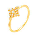 wholesale New 925 Silver Plated 14K Gold White Zircon Japanese Retro Rhombus Ring AHKAH* Same Style-0-0