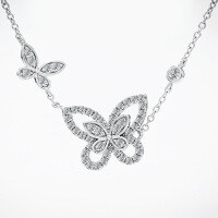 wholesale 18K Gold Plated 925 Sterling Silver Full Moissanite Butterfly Phantom Duet Bracelet for Women-Necklace 925 Silver