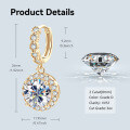 S925 Sterling Silver 3-Carat D Color Moissanite Luxury Halo Stud Earrings-0-7