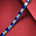 wholesale Metal material in the front, the Mu Jing Jewelry live bestseller Royal Blue full diamond bracelet 8*10 for women, a stylish and elegant luxury style-0-3