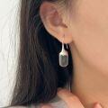 wholesale S925 Sterling Silver Cylindrical Ear Hooks Women Korean New Edition Small Luxury Heavy Work Earrings High-end Sense-0-3