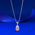 wholesale S925 Silver Pink Diamond Pear-shaped Heart Necklace, Elegant and Versatile for Cross-border Live Streaming-0-0