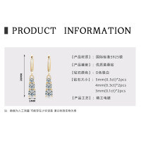 S925 Sterling Silver 1-Carat Moissanite Simple Earrings for Women-Three Stone Earrings [K Gold]  925 Silver