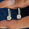 S925 Silver Classic U-Shape Moissanite Earrings, 1ct D Color-0-1