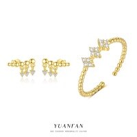 wholesale S925 Sterling Silver Vintage Beaded Mountain Climbing Earrings With Fringe Design, Wholesale For Women-Combination Pack 925 Silver