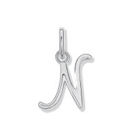 wholesale 925 Sterling Silver Irregular English Letter Pendant Ins Necklace For Women-N-Single Pendant/White Gold