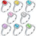 wholesale S925 Sterling Silver 15ct Gemstone Ring for Women with High-End Feel, 6*8 Ice Flower Cut-0-0