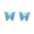 wholesale S925 Sterling Silver with Opal Inlay Bfirst Original Design Butterfly Ear Studs, Elegant and Dynamic Earrings for Women, Dropshipping Available-0-4