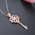 wholesale S925 silver cross-border new style diamond zirconia creative and unique key pendant necklace, Korean fashion women's collarbone chain-0-3
