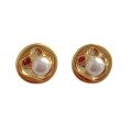 wholesale S925 Silver Tide Xiao Bai Irregular Minimalist Pearl Earrings, Luxury Niche Design Exaggerated Circle Earrings for Women-0-4