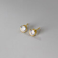 wholesale Sterling Silver S925 Ear Studs Women Japanese Style Minimalist Personality Small Fresh Single Diamond Ear Studs Temperament Sweet Earrings G2607-0-2