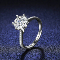 S925 Sterling Silver Six-Prong Crown Moissanite Snowflake Ring Factory Jewelry Drop Shipping-2 carats (zircon)  No. 13