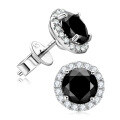 wholesale S925 Sterling Silver Amazon Best-Selling Black Moissanite Stud Earrings with Hip-Hop Trendy Design and Premium Feel Wholesale-0-4
