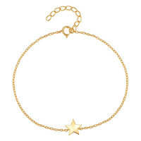 wholesale S925 Sterling Silver Star Bracelet and Necklace Set, Five-Pointed Star Fashion Minimalist Niche Design Sense Jewelry Gift for Best Friend-Gold Bracelet 925 Silver