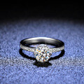 925 Sterling Silver Moissanite Six-Prong Crown Ring for Women Wholesale-0-0